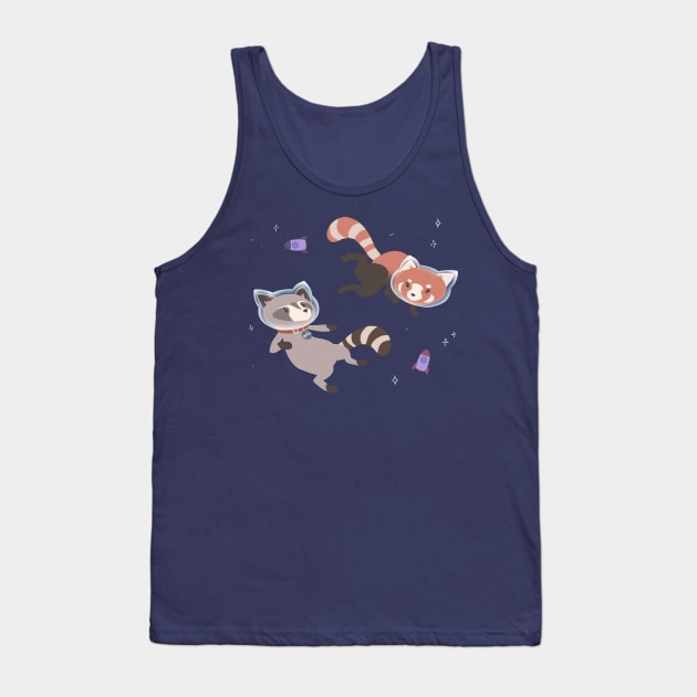 Trash Panda and Red Panda Astronauts Tank Top by yellowpomelo